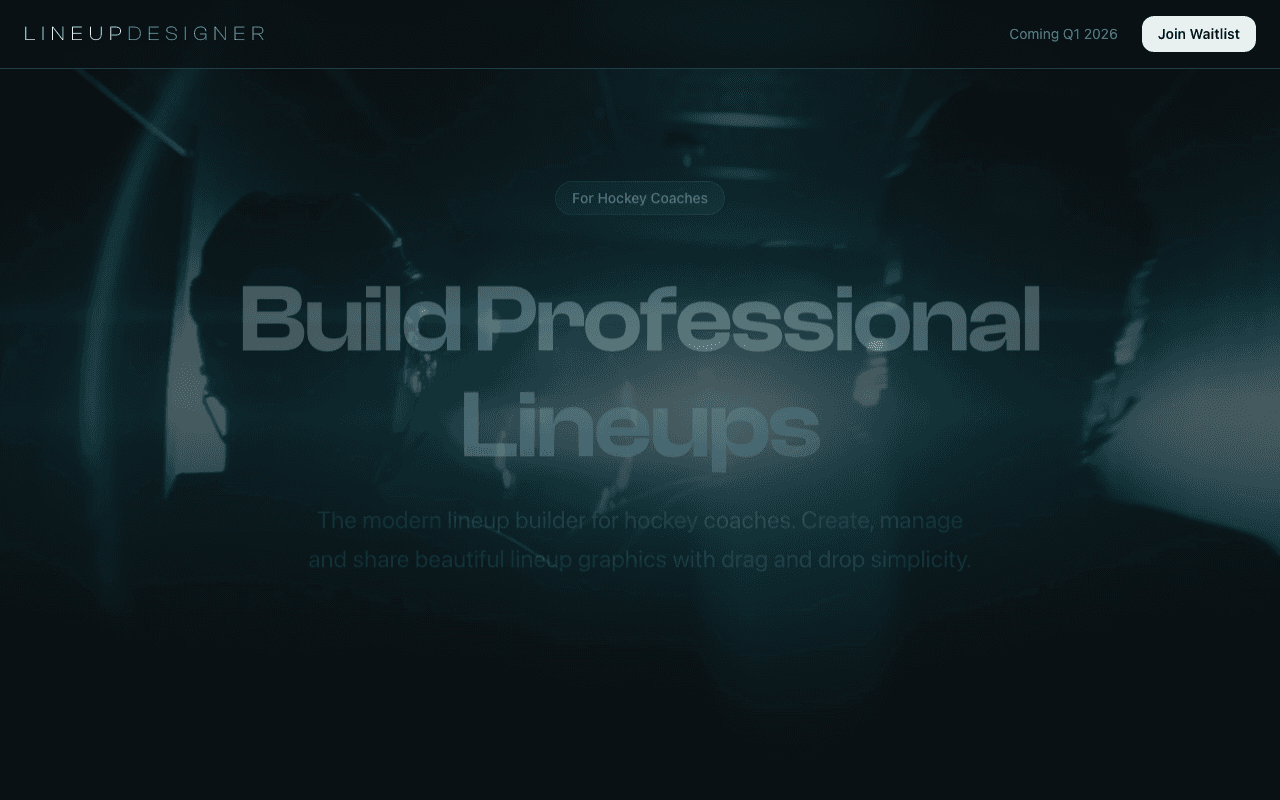 LineupDesigner landing page